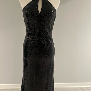 Cinderella Strapless Black Sequin Dress